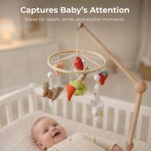 Mushroom & Carrot Rabbit Baby Crib Mobile, Soft Felt Duck Animal Hanging Toy, Visual Sensory Hanging Toy For Nursery, Ideal Newborn Baptism Gift - Red - View 12