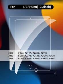 2片装钢化玻璃屏幕保护膜，兼容iPad A16 2025、Air 11/13、M3 2025、Mini 7、A17 Pro 2024、7/8/9代 10.2英寸、Air 4/5 10.9英寸、第10代、Pro 11英寸、1/2/3代 9.7英寸、Pro Air 1/2 Pro 12.9英寸、MatePad 11.5英寸、Air 11.5英寸、SE 10.4英寸。生日礼物，送给家人和朋友的礼物。平板电脑屏幕保护膜，平板电脑配件，防水、防震、防刮、防指纹、全覆盖。 - 無色 - 查看 23