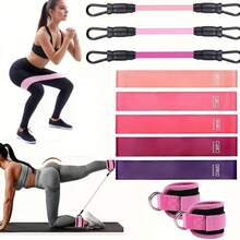 5pcs Latex Resistance Band Set, 5 Different Resistance Levels Fitness Bands With Storage Bag, Suitable For Home Gym, Yoga, Pilates And Fitness Training - A - View 3