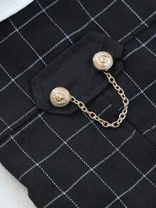 PETCIRCLE 1件裝寵物衣服 小狗幼犬貓咪可愛寵物設計上衣輕量透氣服飾黑色格紋燕尾服 - 彩色 - 查看 6