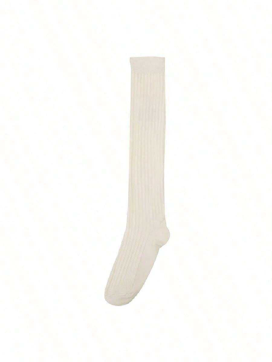 MLB Unisex VARSITY KNIT SOCKS Simple Comfortable Soft Casual Sports Socks 3ASOMV546-50CRS - Cream - View 1