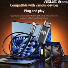 Kabel Mirroring Layar ASUS 8K Tipe C ke HDMI 2.1 8K60Hz 4K144Hz 2K240Hz Kabel Video Gaming Male ke Male Kabel Layar Definisi Tinggi Kompatibel dengan Laptop Ponsel Monitor TV - View 5