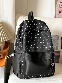 Women's Striped Print Backpack, Student School Bag, Waterproof Casual Backpack, Multi-Pocket Design, Suitable For School And Weekend Travel - Multicolor - View 19
