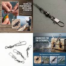 Lure Fishing Accessory Set, Brass Bullet Sinkers, Spring Bells, Barrel Swivels, 3D Fish Eyes, Offset Hooks, Quick Release Swivels, Texas Rig Components, Suitable For Freshwater And Saltwater Fishing - Multicolor - View 7