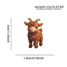 1pc Gold Outline Cute Baby Goat Enamel Pin Multi Color Fluffy Kid Goat Lapel Pin, Metal Pin For Jackets Bags, Farm Animal Lover Gift - Multicolor - View 12