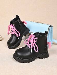 Children's Fashion New Boots With Bowknot Decoration - Black - View 6