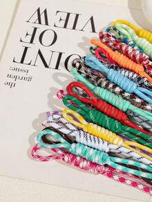 10/20 Colors Nylon Rope DIY Handmade Weaving Set, Suitable For Backpack Accessories, Handmade Materials And Handmade Jewelry Making, Perfect Valentine's Day Gift - Colored Nylon Rope - View 7