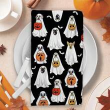 2/4/48pcs Halloween Series Ghost Puppy Pattern Printed Kitchen Towels - Super Soft, Highly Absorbent Polyester Dish Cloths And Hand Towels, Perfect For Holiday Decor, Kitchen Decor, Party Decor - Multicolor - View 7