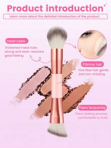 2/3/6pcs Pink Makeup Accessory Set, Dual-Ended Face Brush, Teardrop Blending Sponge And Triangle Velvet Powder Puff, Soft Reusable Foundation, Concealer And Setting Powder Tools - Multicolor - View 7