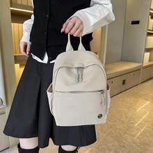 休閒鉚釘裝飾女款背包，菱格紋 Laviere 收納背包，多功能尼龍背包，輕量設計，便攜，內置筆電隔層，大容量，適合女大學生、中學生、小學生，適用於校園、戶外、旅行、短途出行、職場新人日常辦公 - 彩色 - 查看 8