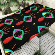1pc Neon Tear Drop Print Sun Shade Sail, Modern Style, Large Size, UV Protection, Sturdy & Durable, Easy Installation, Suitable For Beach, Garden, Patio, Yard, Includes Rope - Multicolor - View 11
