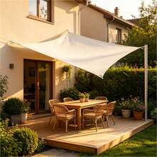 Waterproof Sun Shade Sail Canopy With 4 Fixing Ropes For Garden, Patio, Outdoor Activities - 2*2m White - View 4