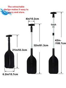 21'' - 42'' Telescopic Emergency Boat Paddle, Aluminum Alloy Shaft, Lightweight, Adjustable Length, Canoe Kayak Paddle - Multicolor - View 6