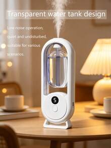 1pc White Ultrasonic Aromatherapy Diffuser, Wall-Mounted & Desktop 2-In-1 Diffuser, With 7-Color LED Night Light, Digital Display Gear Adjustment, 5 Operating Modes Switchable, Lemon Series Fragrance, 8 Essential Oils To Choose From, USB Powered, Rechargeable, Suitable For Large Spaces At Home, Gentle And Versatile For Bedroom, Living Room, Office, Pet Room, Hotel, Bathroom, Car - White - View 12