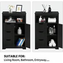 Estantería ajustable, blanca, aparador multiusos con doble organizador de almacenamiento, cocina, sala de estar, ahorro de espacio | Estantería ajustable aparador multiusos con doble organizador de almacenamiento gabinete de cocina sala de estar ahorro de espacio GD3M - Negro - Ver 6