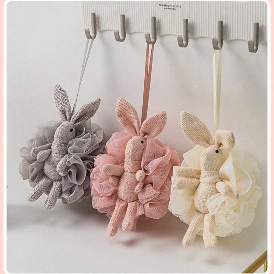 Wish Rabbit Bath Scrubbing Towel Home Use Bath Sponge Ball Exfoliating Scrubbing Tool Cartoon Bath Flower - Multicolor - View 1