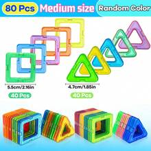 Children's Magnetic Building Blocks Set - Creative DIY Assembly Toy, Enhances Hand-Eye Coordination, Promotes Brain Development, Suitable For Boys And Girls, STEM Creative/Educational Toy, Suitable For 3-6 Years Old Children, Holiday Birthday Gift - Multicolor - View 11