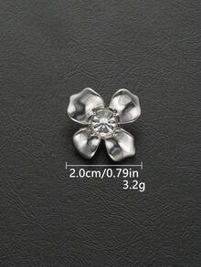 10pcs/Pack Flower Rhinestone Studded Personalized Elegant Metal Buttons, Decorative Buttons For Coats, Sweaters, Uniforms, Jackets, Suits, Cuffs, Collars, DIY Bags, Gifts, Gift Boxes, Handicrafts - Multicolor - View 12