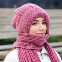 1pc Women's Fashion Warm Knitted Hat, Ear Protection Windproof Thickened Winter One-Piece Beanie, Solid Color Warm Ear Cover, Winter Hat, Christmas Gift, Winter Essential, Halloween Gift, 5 Colors Available - Multicolor - View 5