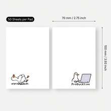 2 Packs 100 Sheets Funny Duck Sticky Notes, Minimalist Cute Self-Adhesive Blank Memo Pads, Desktop Reminder Notes, Office School Home Stationery Supplies - 70x100mm - View 2