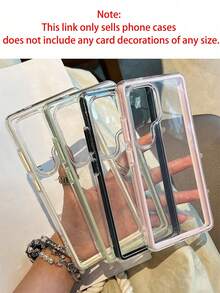 High-Definition Transparent Camera Lens Protection Acrylic Anti-Drop Phone Case Compatible With Samsung S26Ultra Galaxy S26Plus S25Ultra S24Ultra S23Ultra S22Ultra S25 S24 Plus A57 A56 A55 Minimalist Transparent Shockproof Electroplated Button Protection Cushion Case - White - View 7