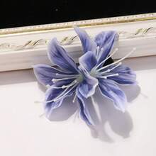 1 pieza Pinza para el cabello con flor de rododendro, estilo bohemio, accesorio versátil para el cabello para niñas, adecuado para viajes & fotografía - Azul - Ver 2