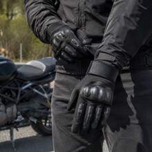 Spring/Autumn Motorcycle Riding Gloves, Touchscreen Compatible Hard Shell Finger Protection, Anti-Slip Wear-Resistant Anti-Fall Full Finger Gloves, Motorcycle Commuting, Outdoor Riding Shock Absorption Protection, Unisex Rider Gloves - Multicolor - View 1