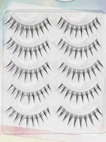 Distinct Roots Clustered A-Type Korean Girl Group Style Natural Japanese Girl Cosplay Makeup False Eyelashes, No-Makeup Look, Realistic Transparent Stem Upper Lashes - View 6