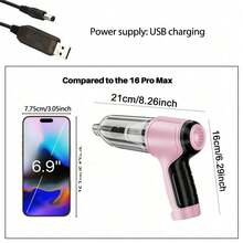 YAIUZGOO 3-In-1 Car Vacuum Cleaner, Powerful Suction, Portable Handheld Wireless Vacuum, Suitable For Wet And Dry Use, Car Accessory, 2400mAh - B - View 3