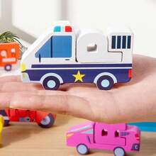 Mainan Puzzle Balok Kayu 3D Besar untuk Anak-Anak, Mobil Transportasi, Hewan, Dinosaurus, Huruf, Mainan Edukasi Pendidikan Dini - MultiWarna - View 10