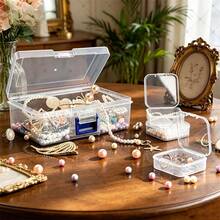 15pcs Beaded Storage Box Set, Includes 14 Small Boxes And 1 Large Box, Mini Transparent Rhombus Plastic Storage Box With Hinge Lid, Rectangular Design, Suitable For Bracelet Making, Jewelry Craft And Nail Art Beading (1 Set Includes 1 Large Box And 14 Small Boxes) - 14 Small Boxes and 1 Large Box - View 3