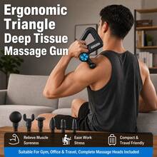 Alat Pijat Fascia Segitiga, Pijat Jaringan Dalam dengan 9 Kecepatan yang Dapat Diatur dan 9 Kepala Pijat yang Dapat Diganti, Relaksasi Otot Elektrik dengan Suara Rendah, Pegangan Ergonomis untuk Olahraga di Gym, Kantor, dan Latihan - beraneka warna - View 5