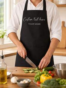 1pc Customized Kitchen Cooking Apron, Personalized Profile/Name Printed Apron - Personalized Cooking Apron, Customized Logo Apron, Chef Apron, Customized Name Apron, Baker Gift, BBQ Apron, Kitchen Apron, Women's Customized Apron, Customized Apron With Logo, Customized Apron With Pockets, Design Your Own Apron - Multicolor - View 5