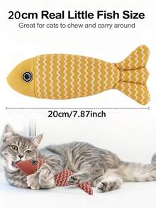 1PC Cat Toy - Cat Fish-Shaped Chew Toy, Suitable For Cat Entertainment And Interaction. The Toy Features A Soft Realistic Design, Mimicking Fish Shape, Effectively Training Kittens' Hunting Skills, Making It A Great Educational Play Companion For Cats. - Multicolor - View 8