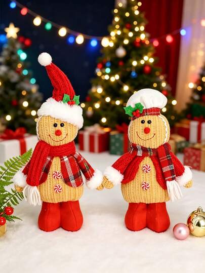 1 Stück Lebkuchenmann Figur - Weihnachtsdekoration, Stoffmaterial, multifunktionale Raumdekoration, geeignet für Feiertagsausstellung und Dekoration, Wohnzimmerdekoration, Innendekoration, Raumdekoration, Neujahrsdekoration, Weihnachtsdekorationen, festliche Partydekoration, Weihnachtsparty-Zubehör, Partygeschenke, Frohes Neues Jahr, Weihnachtsgeschenke, Weihnachtsdekorationen, festliche Partydekoration, Weihnachtsveranstaltungs-Partyzubehör, Weihnachtsaktivitäts-Partyzubehör, Geschenke für Freunde und Familie