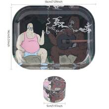 OFFPUFF 2 Pieces Sasquatch Rolling Tray With A Matching Grinder Sets - Multicolor - View 2