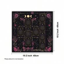 1 buah Alas Hitam dengan Pola Tarot Bulan Emas, Panduan Posisi Kartu Tarot, Bingkai Bunga Mawar Peony Ungu, Kain Altar untuk Membaca Kartu Ramalan Tarot, Dekorasi Ritual Meditasi, Hadiah - MultiWarna - View 9