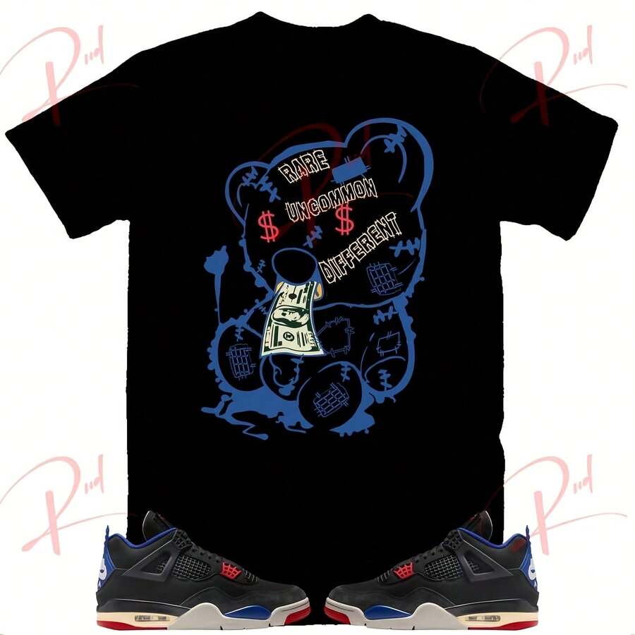 Rud Teddy Shirt To Match 4 Rare Air, R 4 Rare Air Shirt, Rare Air 4s Sneaker Tee - 黑色 - 查看 1