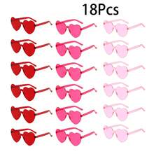 6/12/18 Pairs Frameless Heart-Shaped Glasses, Multiple Transparent Candy Colors, Suitable For Pool, Beach, Summer, Birthday, Christmas And Other Party Supplies - Glasses - View 15