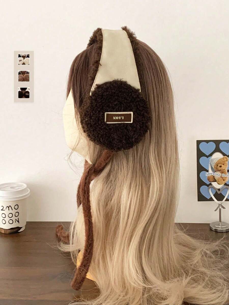 Cute Cat Ear Faux Fur Foldable Ear Warmers, Women's Windproof & Warm Winter Ear Covers, Outdoor Cycling Daily Cold Weather Accessory - Multicolor - View 1