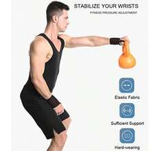 SUJAYU Wrist Support Band 1pc Weightlifting Wrist Strap Wrist Support Band Wrist Weight Strap Carpal Tunnel Syndrome Wrist Support Fitness Training Wrist Support Men's Fitness Accessory (Black) - A - View 4