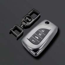 Car Key Cover Keychain Suitable For Aygo, Yaris, Highlander, Camry, RAV4, Fortuner, Hilux, Auris, Corolla, Avensis And Other Models Car Remote Key Box Protective Shell Pendant - Grey TPU - View 2