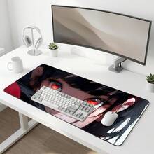 Red Eye Cool HD Pattern Extra Long Gaming Mouse Pad & Desk Mat Set, Non-Slip Durable Rubber Base, Smooth Surface Suitable For Computer Laptop Office Home, Abstract Art Decor, Back To School Supplies - A - View 4