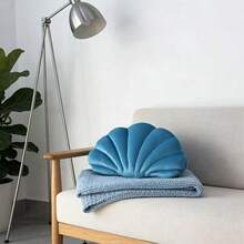 Ins Style Plush Shell-Shaped Throw Pillow, Soft Macaron Solid Color Fan-Shaped Cushion, Living Room Sofa Bay Window Atmosphere Decorative Pillow, Office Long-Sitting Lumbar Support Soft Pad, Ocean Theme B&B Hotel Aquarium Backdrop Decor Ornament, Girly Soft Plush Shell Bed Headrest Backrest, Multiple Colors Available, Home Decor Gift, Ideal Gift Choice - Multiple Styles - View 13