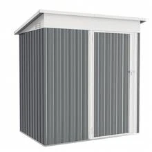 AECOJOY 5' X 3' Outdoor Storage Shed, Small Metal Shed (16.6 Sq.Ft Land) With Design Of Lockable Door, Utility And Tool Storage For Garden, Backyard, Patio - Dark Grey - View 9