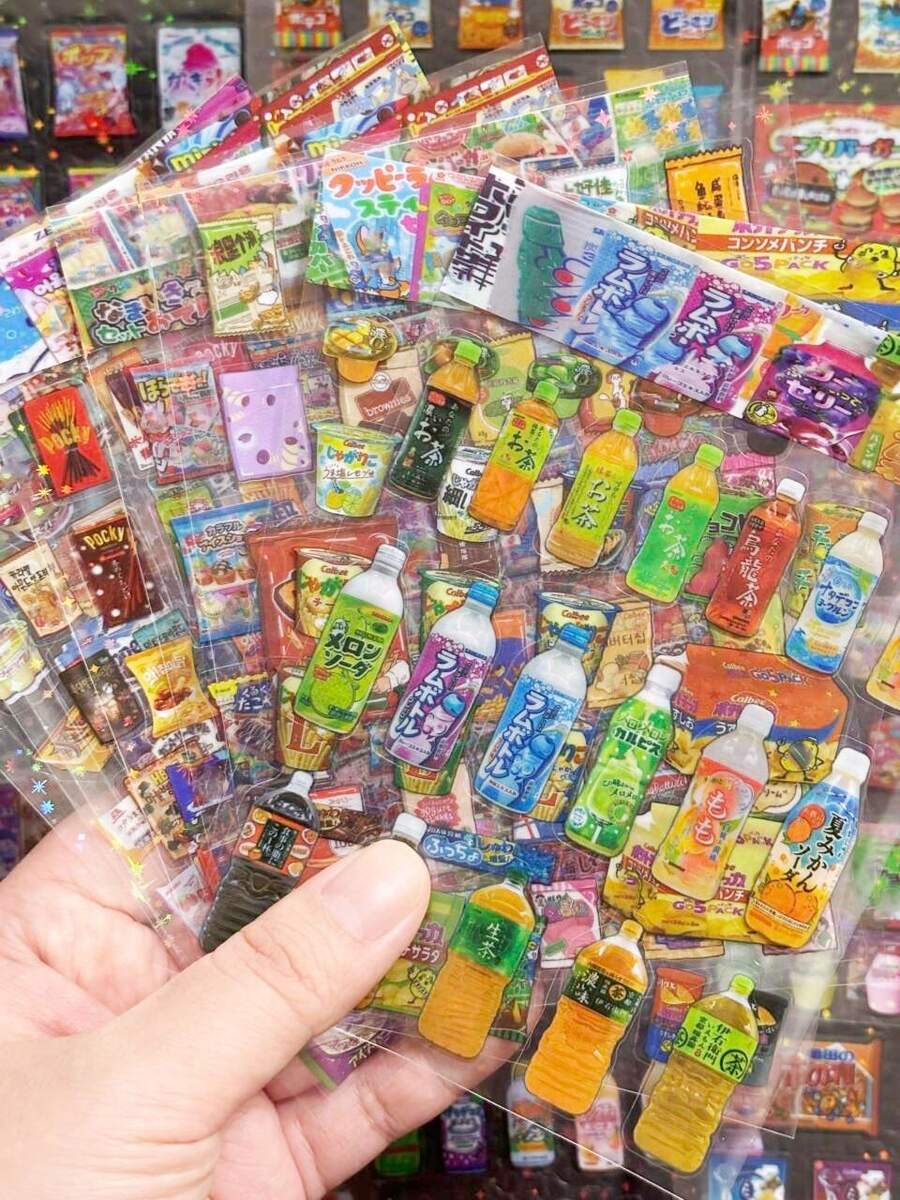 Cute Waterproof PET Stickers, Cartoon Stickers Suitable For Snack Packaging, Scrapbooking, Phone Decoration