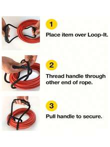 1/2pcs Heavy-Duty Hose & Cord Organizer Strap With Ergonomic Rubber Handle – Perfect For Garden, Garage & RV Storage - Black - View 3