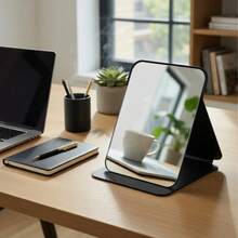 Foldable Makeup Mirror, Portable Standing Mirror For Female Students, Home Desktop Vanity Mirror, Classroom Dormitory Portable Mirror, High-Definition Imaging, Foldable Storage Space-Saving, Compact And Lightweight, Dorm Bedside Desk, Travel Portable, High-Definition Durable, Multi-Angle Adjustable, Simple And Practical, Gift For Best Friend And Classmate, Dormitory Essential, Home Essential - Black - View 7