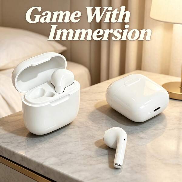 Auriculares Bluetooth Inalámbricos TWS con Calidad de Sonido Hi-Fi, Emparejamiento Automático, Larga Duración de Batería, Auriculares para Correr y Deportes, Auriculares de Fitness Compatibles con iOS y Android