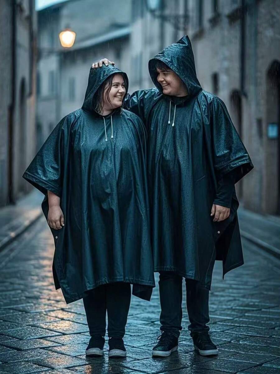 Unisex Hooded Waterproof Rain Poncho, Lightweight Reusable Outdoor Rain Cape, Suitable For Hiking, Camping, Fishing, Cycling, Travel, Emergency Rain Protection - A - View 1